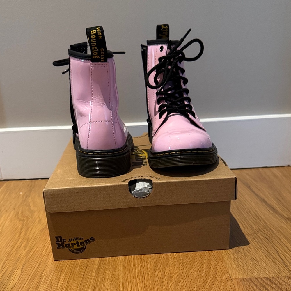 Dr. Martens Pink Leather Ankle Boots